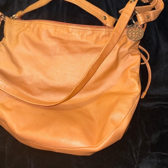 Coach Orange/Tan Leather Shoulder Bag - Picture 15 of 16